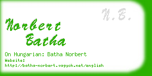 norbert batha business card